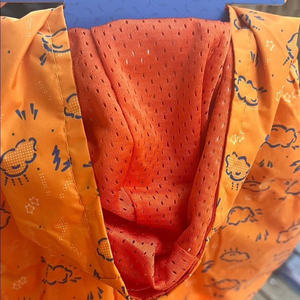 Orange Cloud-Print Dog Raincoat - Lightweight Waterproof Jacket